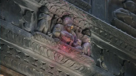 God's statue in an indian temple Stock Footage 52196542