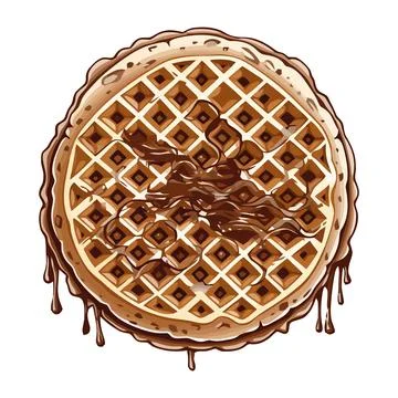 Gofre with chocolate sauce Illustrazione stock