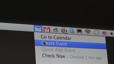 Goggle Calendar create event Apple MacOS on iMac computers Stock Footage 103116157