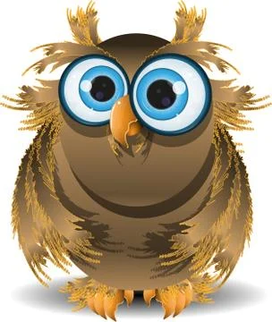 Goggle-eyed wise owl Stock Illustration