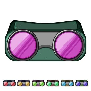 Goggle goggles welding cartoon vector graphic Stock Illustration