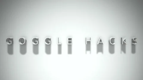 Goggle hacks 3D title animation white text on a white background Stock Footage 299419332