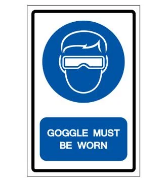 Goggle Must Be Worn Symbol Sign ,Vector Illustration, Isolate On White Backgr Stock Illustration