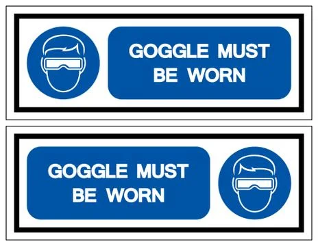 Goggle Must Be Worn Symbol Sign, Vector Illustration, Isolate On White Backgr Stock Illustration
