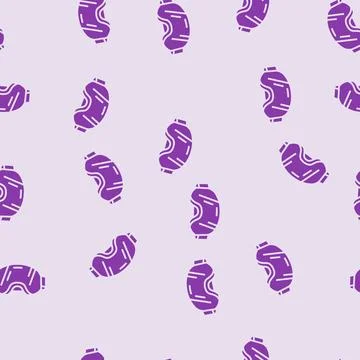 Goggles mountain skiing glyph seamless pattern Stock Illustration