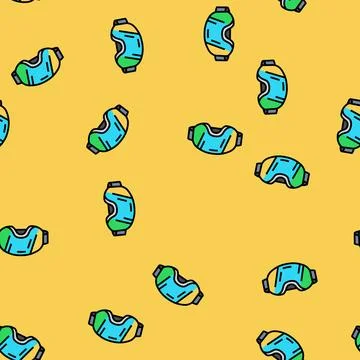 Goggles mountain skiing vector seamless pattern Illustrazione stock