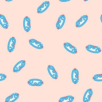 Goggles ski winter skiing vector seamless pattern Stock Illustration