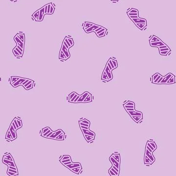 Goggles snowboard glyph vector seamless pattern Stock Illustration