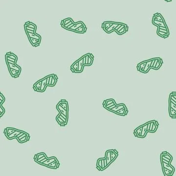 Goggles snowboard line vector seamless pattern Stock Illustration