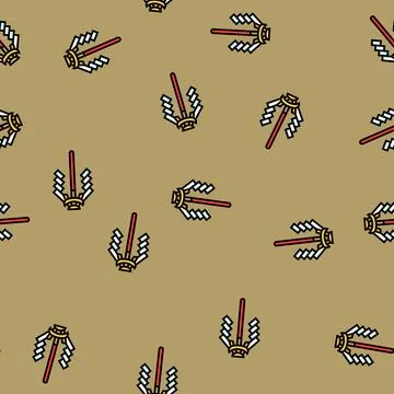 Gohei wand shintoism vector seamless pattern Stock Illustration