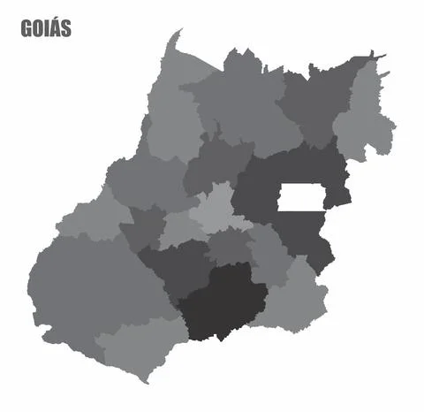 Goias regions map Stock Illustration