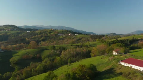 Goierri landscape, Txindoki mountain in Basque Country Video stock 152477889