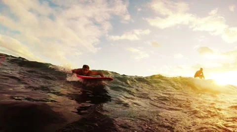 Goilden Sunset Surfing Stock Footage 52713537