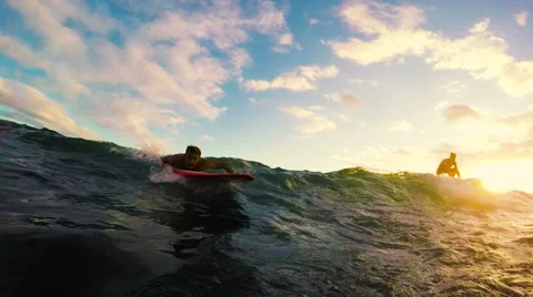Goilden Sunset Surfing Video stock 52713806