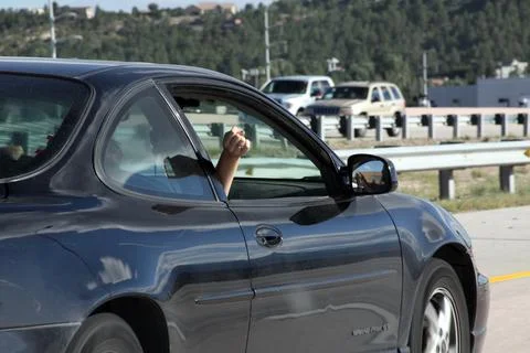 Goin' Down The Freeway With My Hand Out The Window Stock Photos