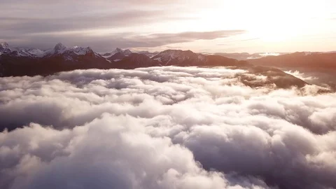 Going up above the clouds, flying high, beautiful cloudscape Stock Footage 119988778