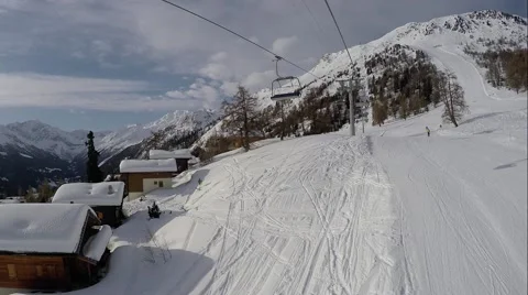 Going up the Alps mountains Stock Footage 61086298