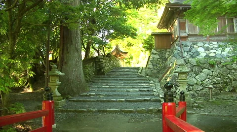 Going to an Ancient Temple in Japan Stock Footage 41381353