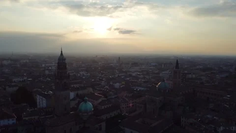 Going around Cathedral of Parma in 180 degree. Stock Footage 303618926