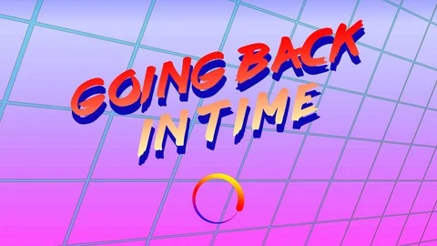 GOING BACK IN TIME Retro Futuristic Style Title Animation 80S 90S Stock Footage 102153140