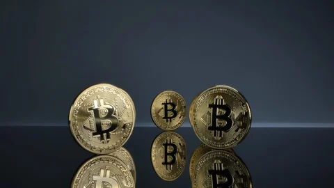 Going to Big Bitcoin Coins Stock Footage 125815004