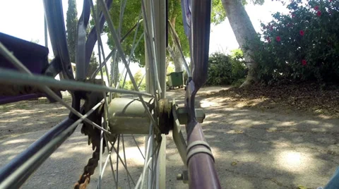 Going by Bike, Low Angle View Stock Footage 37179378