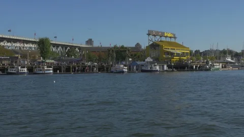 Going on boat along harbor (part one). Stockbeeldmateriaal 109172602
