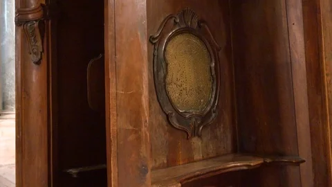 Going to confessional Stock Footage 86993483