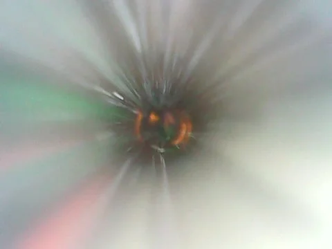 Going down a bright funky tunnel with lights passing by Stock Footage 325002697