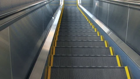 Going down the escalator Stock Footage 81313365