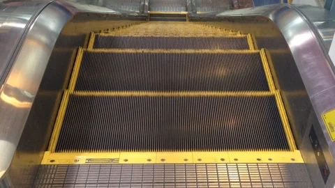 Going down the escalator Stock Footage 87677824