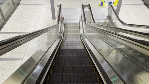 Going down escalator Stock Footage 164653530