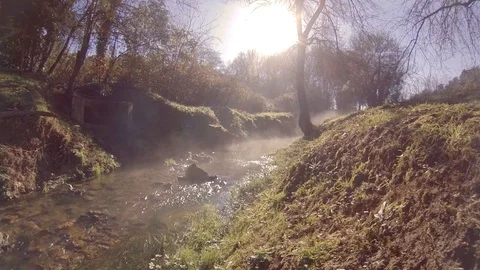 Going down to have a look at the water river Stock Footage 103573123