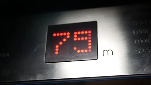 Going down in a modern elevator, display close up Stock-Footage 94151945