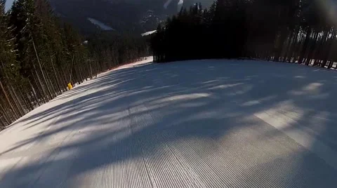 Going down the ski run in Bukovel, Ukraine Video stock 48597063