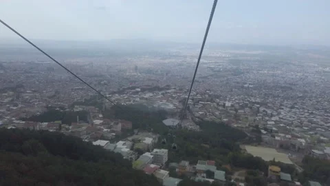 Going Down From The Top Of Bursa, Turkey, Shot From The Cableway, Teleferik Stock Footage 159182785