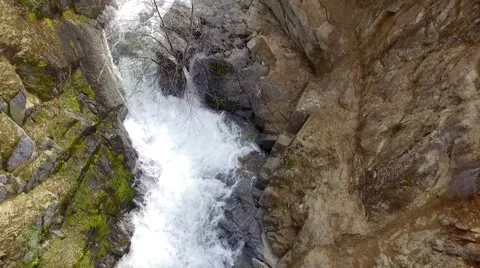 Going Down Waterfall Stock Footage 61548909