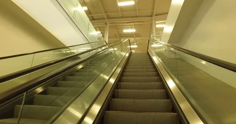 Going Up Electric Stairs of Hardware Store Stock Footage 75811702