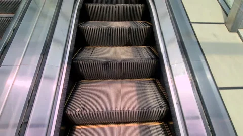 Going up with escalator close up 動画素材 137237483