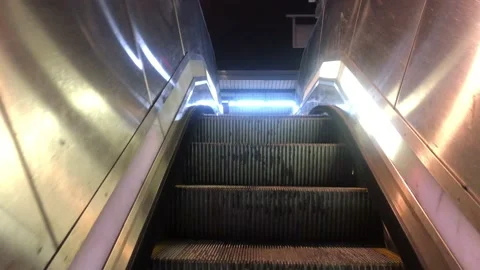 Going up escalator Stock Footage 224774410