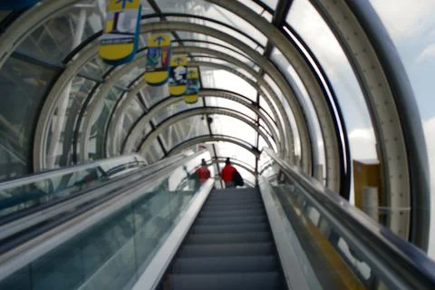 Going up an escalator Foto stock