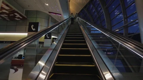Going up the escalator. Subway. Shooting from the first person. Stock Footage 85075005