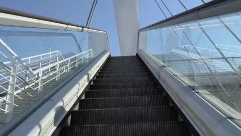 Going up the escalators to the bridge at the port, Piraeus Greece, 28 June 2026 Видео 337650841