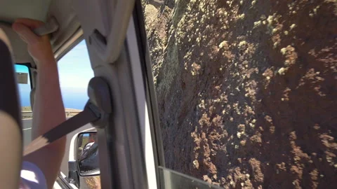Going on excursion by off-road car in Gomera island Spain in slow motion Stock Footage 164896299