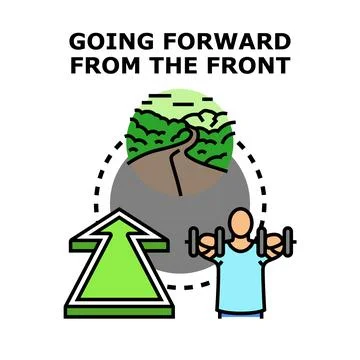 Going forward from the front with progress and leadership Stock Illustration