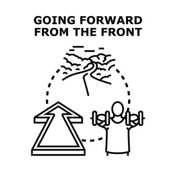 Going forward from the front with progress and leadership Stock Illustration