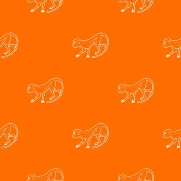 Going forward monkey pattern orange Stock Illustration