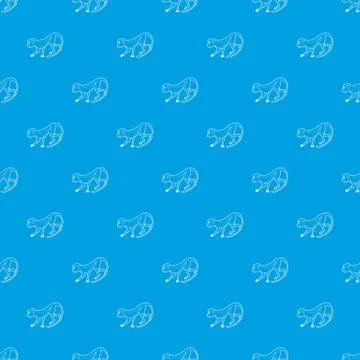 Going forward monkey pattern seamless blue Stock Illustration