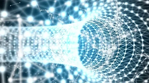 Going forward through an abstract blue tunnel Video stock 80991184