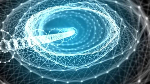 Going forward through an abstract tunnel Stock Footage 80991617